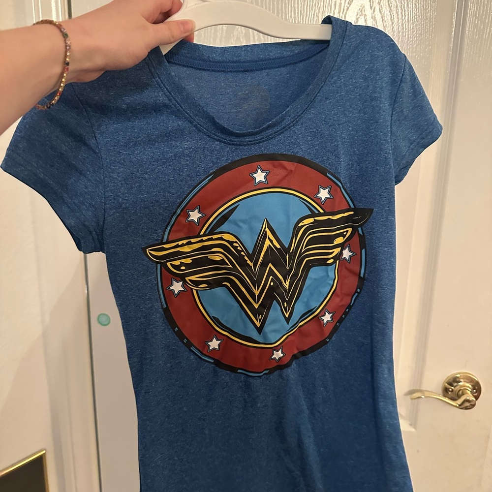 Blue Graphic Wonder Women T-Shirt
